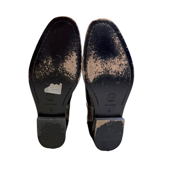 By Malene Birger Burgundy Snakeskin Wingtip Chelsea Boots EU 36 - Picture 11 of 15